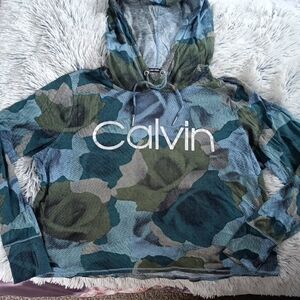 Calvin Klein Camouflage Long Sleeve Mesh Hoodie